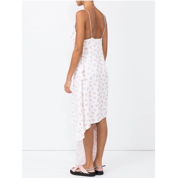 Off-white brushed-pattern draped dress size M. - Picture 6 of 17